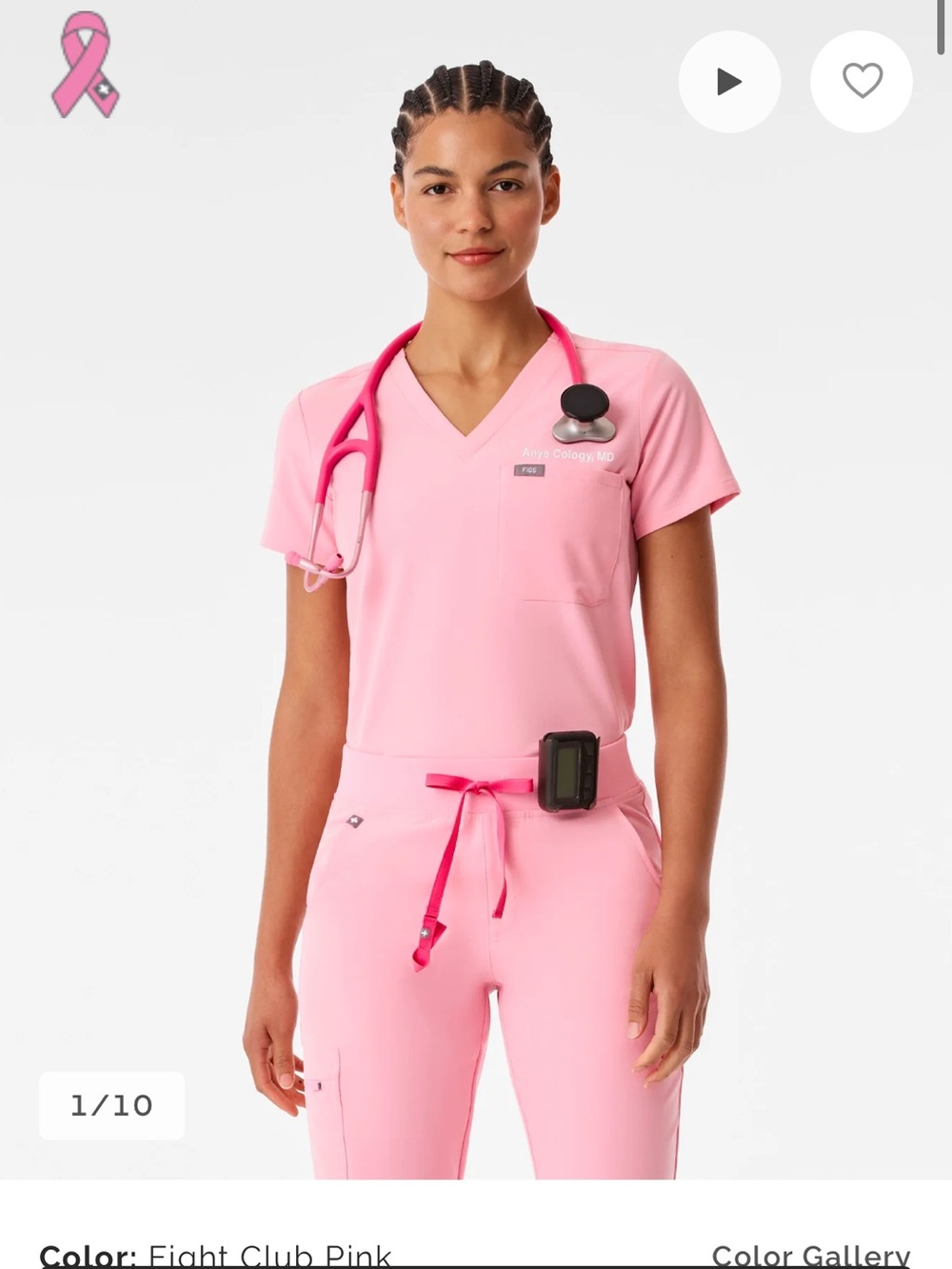FIGS Catrina one pocket Pink scrub